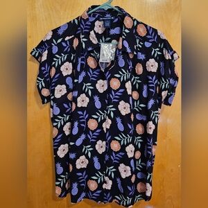 Architect  Floral Print Button Down Shirt NWT LARGE